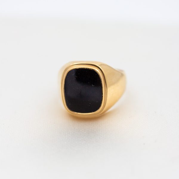 Klackring Onyx 18 karat